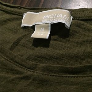 Military Green Michael Kors Long Sleeve Pocket Tee